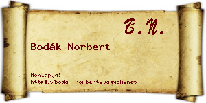 Bodák Norbert névjegykártya